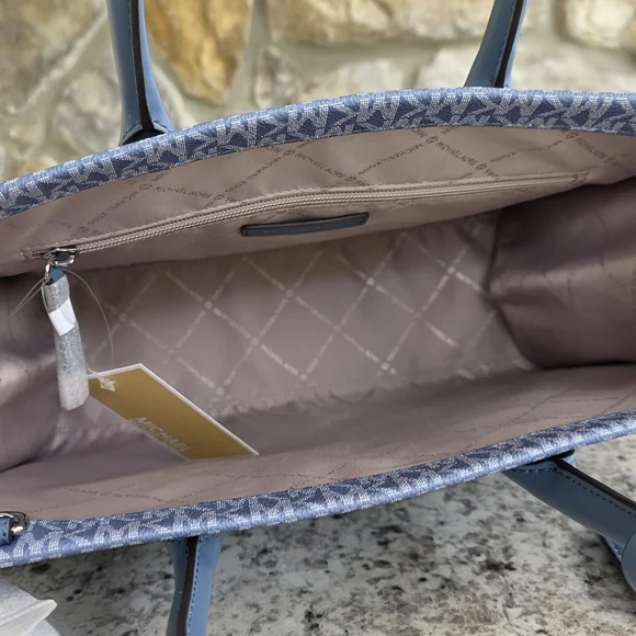 Michael Kors Mirella Ombré Logo MD Tote SET Blue - Picture 5 of 13